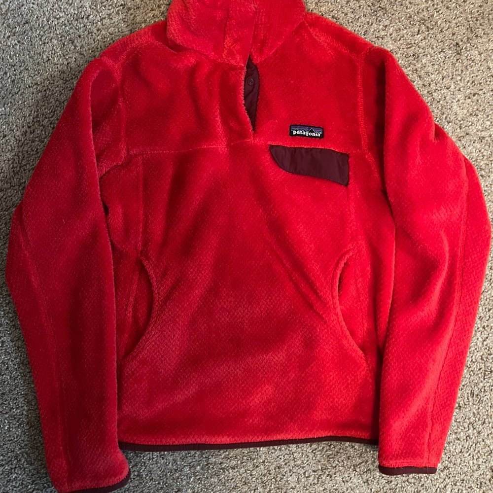 Patagonia Women's Re-Tool Snap-T Fleece Pullover Polartec Red Size S